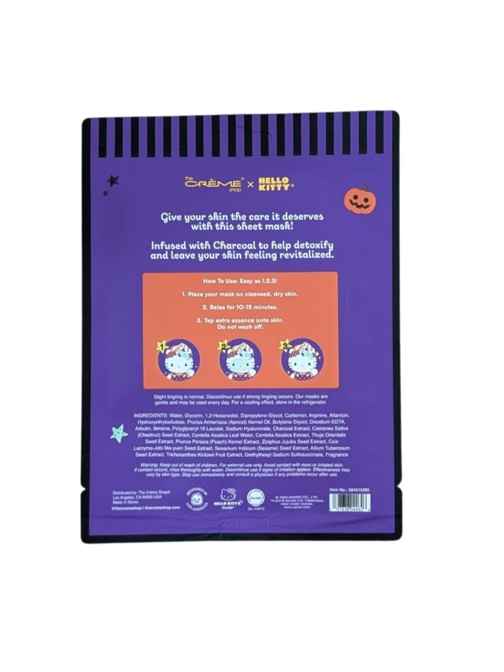 Hello Kitty Midnight Detox Essence Face Mask - Charcoal - Picture 2 of 3